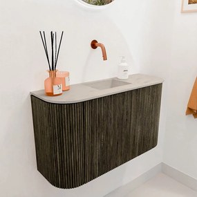 Mondiaz Joya DLux 75cm toiletmeubel ronding links/rechts shadow met wastafel faye midden zonder kraangat opalo