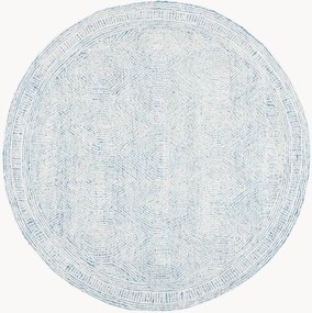 Rond handgetuft laagpolig wollen vloerkleed Alaska