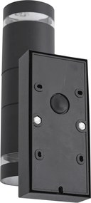 Moderne buiten wandlamp zwart 2-lichts IP44 met bewegingssensor - Dubbla