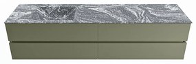 Mondiaz Vica DLux badmeubel 200cm army 4 lades met wastafel lava links 1 kraangat