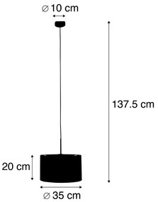 Stoffen Moderne hanglamp zwart met kap zebra 35 cm - Combi Modern E27 Binnenverlichting Lamp