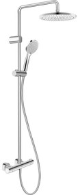 Duravit Shower Systems Douchesysteem - thermostatisch - HOH=15cm - hoofddouche Ø25.2cm - handdouche rond - glans chroom TH4280008010