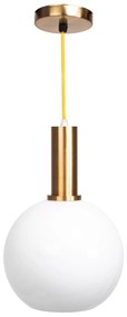 Hanglamp Glas Melkachtig Bol Goud Wit APP666-1CP