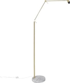 Moderne vloerlamp goud velours kap grijs 50 cm - Editor