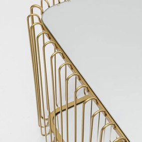Kare Design Wire Double Rechthoekige Salontafel Goud Met Glasplaat - 119.5 X 60cm.
