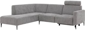 Goossens Hoekbank Tiolo Met Relaxfunctie En Hoofdsteun grijs, stof, 3-zits, modern design met ligelement links