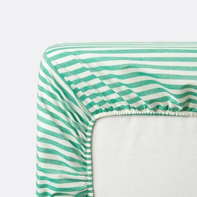 Katoenen hoeslaken, omslag 30 cm, groen, Soizic