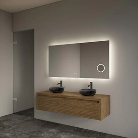 Gliss Design Ares badmeubel 120cm 2 lades castle brown met rivierstenen waskommen