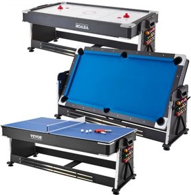 VEVOR 3-in-1 multi-game tafel met draaibare arm en airhockey, tafeltennistafel, hockeytafel voor de speelkamer, gezinswoning, arcade-gameset, alle accessoires voor elk spel inbegrepen