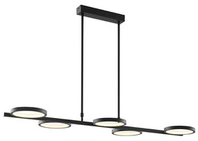 Eettafel / Eetkamer Moderne hanglamp zwart incl. LED 3-staps dimbaar 5-lichts - Vivé Modern Binnenverlichting Lamp