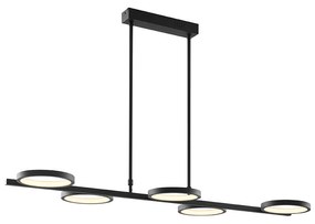 Moderne hanglamp zwart incl. LED 3-staps dimbaar 5-lichts - Vivé