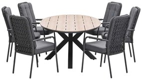Garden Impressions Aleria tuinset 7-delig - Tulli tuintafel 220x115xH75 cm - light teak vironwood