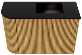 Mondiaz Joya 60cm toiletmeubel ronding links oak met wastafel faye rechts zonder kraangat urban