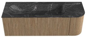 Mondiaz Kurve-dlux 135cm badmeubel ronding rechts dusk met 1 lade en deur en wastafel big medium links zonder kraangat lava