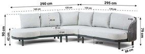 Hoek loungeset 5 personen Aluminium/rope Grijs  Santika Furniture Santika