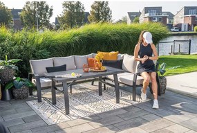 Garden Impressions Cameron lounge dining set 3-delig rechts - desert sand