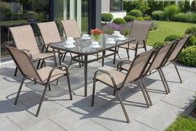 Stalen dining tuinset Modena Bruin voor 8 personen Garden Point