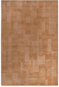 Wollen vloerkleed Wilhelmine met hoog-laag effect