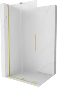 Mexen Velar douchewand schuifdeur Walk-in 80 x 200 cm, matglas 8 mm, goud geborsteld - 871-080-000-33-55