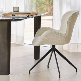 Draaiende tafelfauteuil, bouclette, Asyar