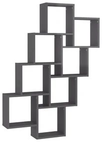 vidaXL Wandschap kubus 90x15x119 cm spaanplaat hoogglans grijs