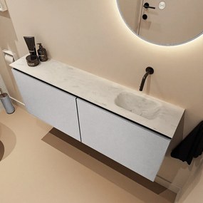 Mondiaz Ture DLux toiletmeubel 120cm plata met wastafel opalo rechts zonder kraangat