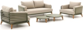 Stoel-bank loungeset Bellagio  | 4 personen | Loungeset Groen | Aluminium | Kees Smit Tuinmeubelen