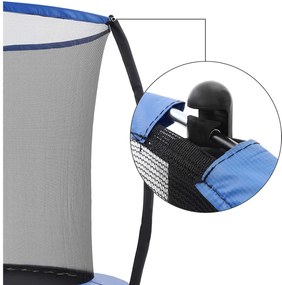 Nancy's Trampoline Met Veiligheidsnet - Trampolines - Tuin - Ladder - Gevoerde Stangen - Zwart/Blauw - Ø 366