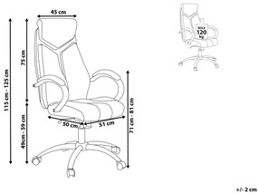 Bureaustoel beige FORMULA 1 Beliani