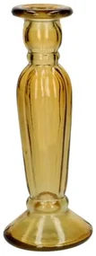 Kandelaar, recycled glas, geel