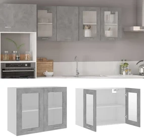 vidaXL Hangkast 80x31x60 cm spaanplaat betongrijs