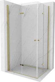 Mexen Lima Duo vouwdeur douchecabine 100 x 90 cm, transparant, goud - 856-100-090-50-00-02