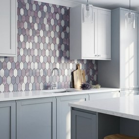 Zelfklevende Mozaïektegels Metaal | Picket Mauve | 30×30 cm | Keuken, Bad &amp; WC