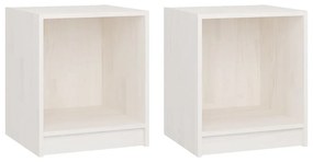 vidaXL Nachtkastjes 2st 35,5x33,5x41,5 cm massief grenenhout wit