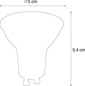 Set van 5 GU10 LED lamp zwart 7W 610 lm 3000K