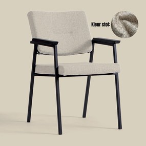 Bodio Elva Beige Eetkamerstoel Met Armleuningen