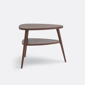 Vintage dubbel nachtkastje met notenhout en fineer, Quilda