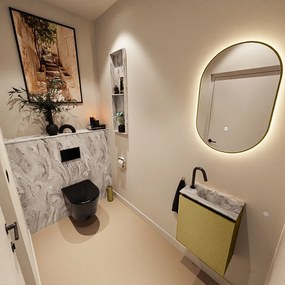 Mondiaz Ture DLux toiletmeubel 40cm oro met wastafel glace rechts met kraangat