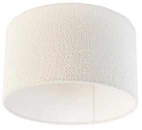 Stoffen Boucle lampenkap wit 35/35/20 Design, Modern cilinder / rond