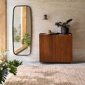 Rechthoekige spiegel van massief eiken H180 cm Orion