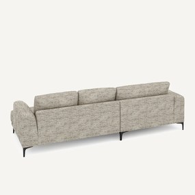 Longchair hoek XL links in gestippelde visgraatstof, MARSILE