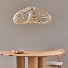 Hanglamp in gevlochten rotan, Titou