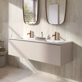 Ben Tendenza badmeubel incl. dubbele keramische wastafel 140x46x40cm zand