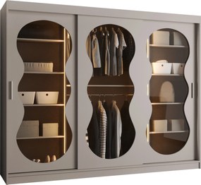 Kledingkast Hartford 534, Kasjmier, 200x250x62cm, 221 kg, Kledingkast deuren: Schuivend, Aantal planken: 5, Aantal planken: 5