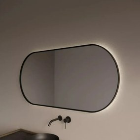 Gliss Design Aura spiegel met LED-verlichting 120x70cm mat zwart