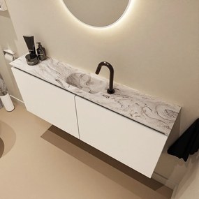 Mondiaz Ture DLux toiletmeubel 120cm talc met wastafel glace midden met kraangat