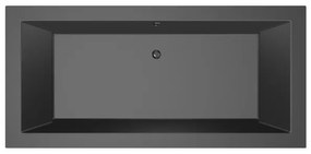 Xenz Society Duobad - 190x90x53 - afvoer Midden - acryl - ebony 6854-29