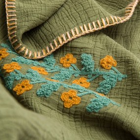 Geborduurde plaid met bloemmotief, Justin