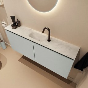 Mondiaz Ture DLux toiletmeubel 120cm greey met wastafel opalo midden met kraangat