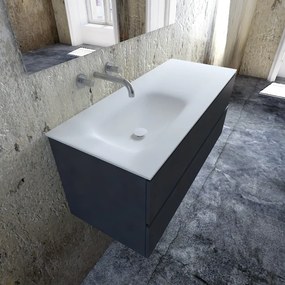 Zaro Valencia Solid Surface badmeubel 120cm mat antraciet zonder kraangat spoelbak links